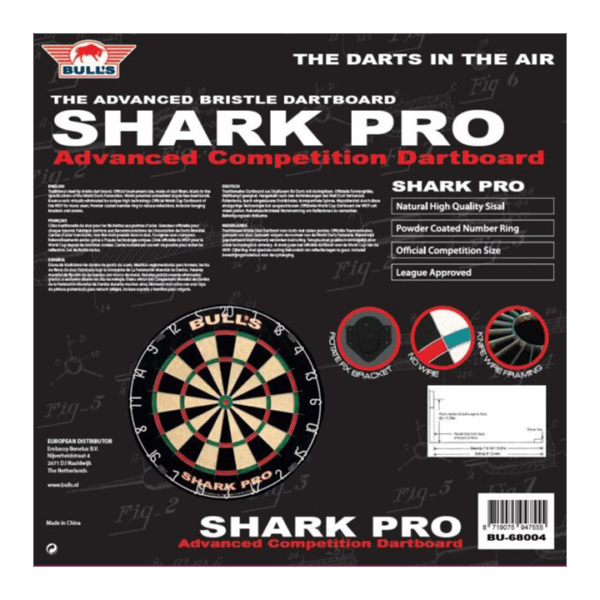 Bull's Shark Pro Dartboard Rear Package